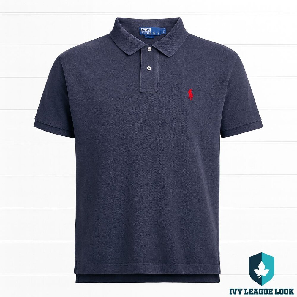 Polo Ralph Lauren Navy Polo Shirt Men’s Large Red Pony Preppy Classic
